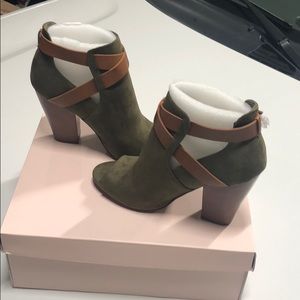 Just fab olive green booties